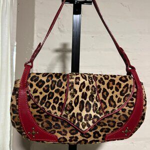 Donald J. Pliner Calf Hair Leopard Print Handbag